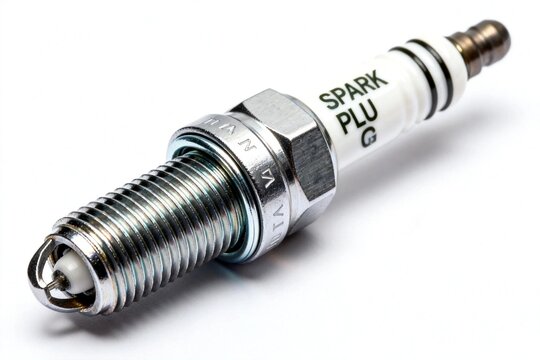 Close-up of a Spark Plug on White Background