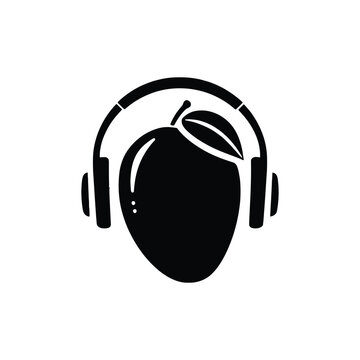 Black over-ear headphones isolated icon