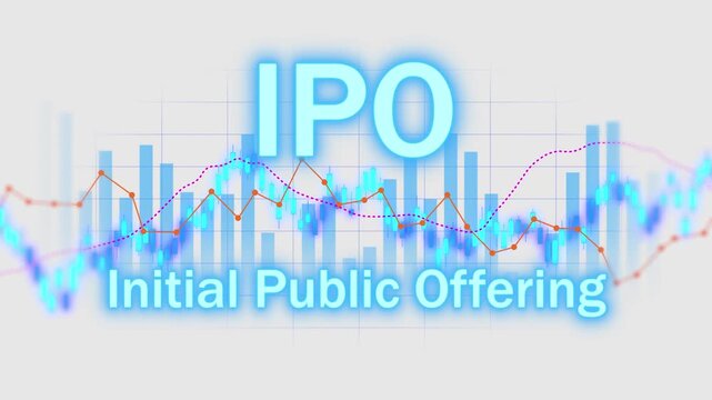 Initial public offering ipo concept with global stock market listing, equity investment strategy and corporate financial growth analytics background