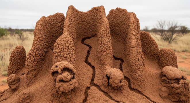 Intricate Termite Mound Texture and Earthy Formations