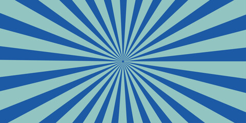 Obraz premium Abstract Blue Retro Sunburst Background with Vintage Grunge Rays Light Burst Paper Texture Vector Wallpaper Design