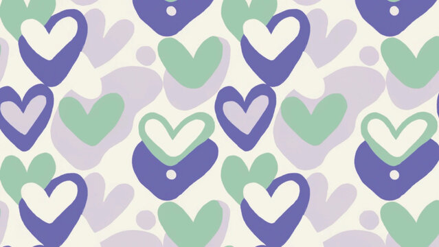 Minimalist heart pattern in pastel colors vector background 