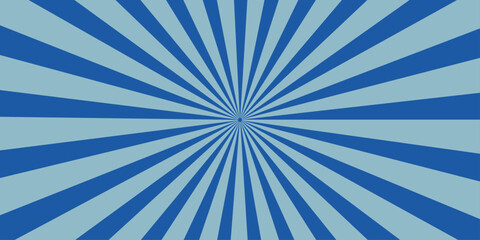 Obraz premium Abstract Blue Sunburst Background with Radiating Light Rays Retro Vintage Grunge Vector Burst Pattern for Wallpaper Design and Textured Paper Backdrop