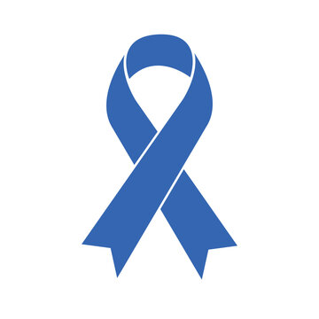 Prostate Cancer Awareness Month. Blue ribbon.