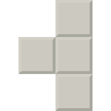 Grey side T-shape block puzzle icon