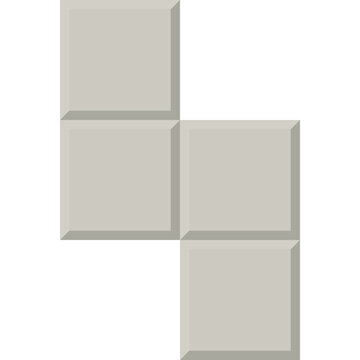 Grey vertical S-shape tetramino puzzle icon