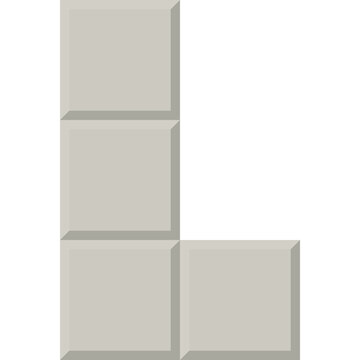 Vertical grey L-shape block puzzle icon