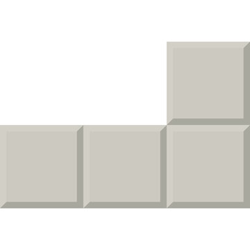 Grey mirrored L-shape block puzzle icon