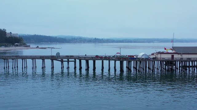 Capitola Wharf early morning aerial 