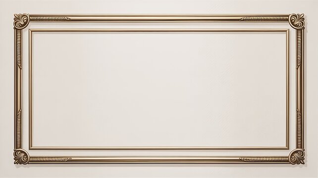 Elegant rectangular picture frame with gold and silver trim
