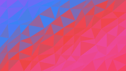 Triangles create a vibrant mosaic pattern with a smooth gradient transition from deep blue to bright pink, offering a modern aesthetic that works perfectly for digital backgrounds and creative. © creative mind