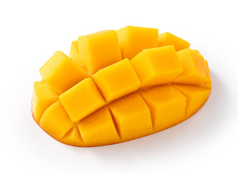 Fresh ripe mango fruit isolated on white background with clipping path