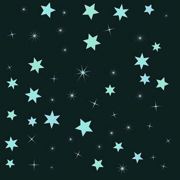 Transparent Background Design Featuring Light Blue Stars and Sparkles Pattern
