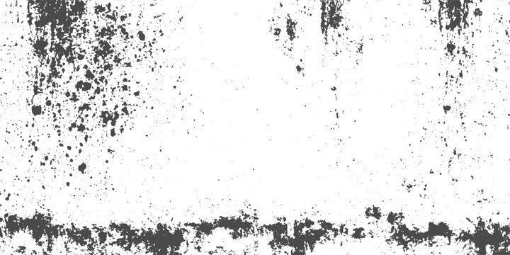 Black and White Grunge Background, Distressed Grain Texture, Abstract Grit and Splatter Effects, Dirty Vintage Overlay, Rough Vector Illustration.