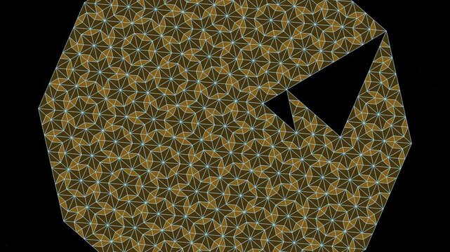 Gold Penrose aperiodic tiling animation
