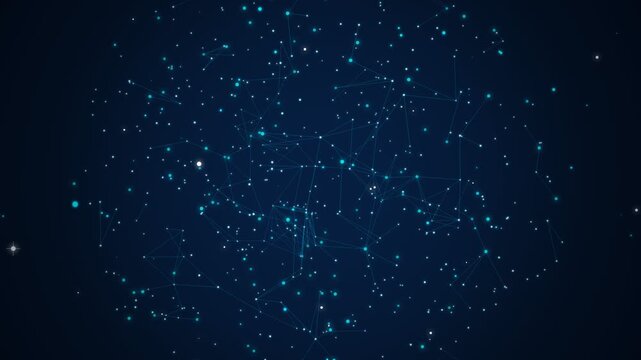 Abstract blue glowing digital network connection background concept
