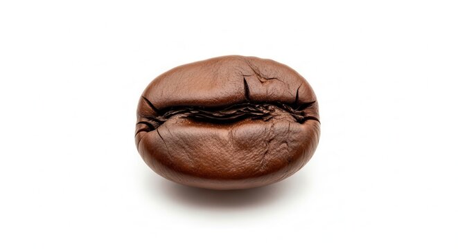 Roasted coffee bean on white background