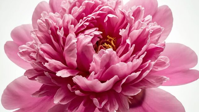 A single vibrant pink peony flower in full bloom, showcasing its intricate petals and delicate natural beauty. Ideal for spring and summer themes.
