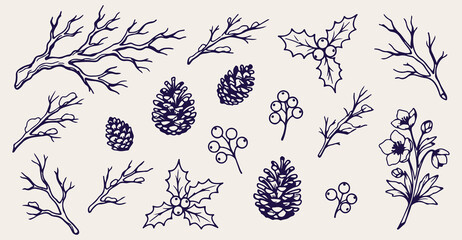 autumn mushroom seamless pattern, hand drawn oak leaf line art, fall acorn vector illustration, forest botanical doodle background, seasonal woodland wallpaper, vintage nature sketch print, continuous © Geetaroy