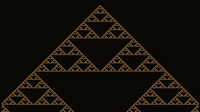 Gold elementary cellular automaton Rule 90 animation
