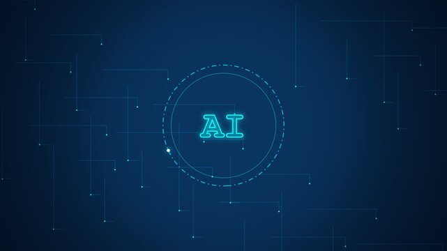 Artificial Intelligence concept with digital network background