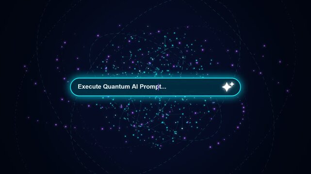Quantum AI Prompt Interface on Dark Particle Technology Background