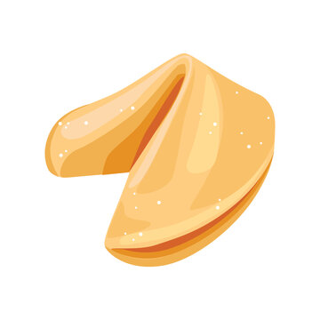 Chinese fortune cookie on white background. Vector illustration