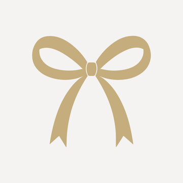 Elegant golden ribbon bow illustration vector