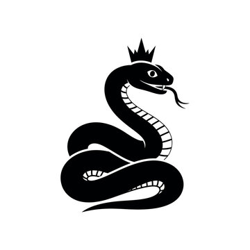 Black snake with crown on head.