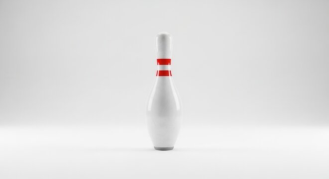 Single Bowling Pin Isolated on White Background