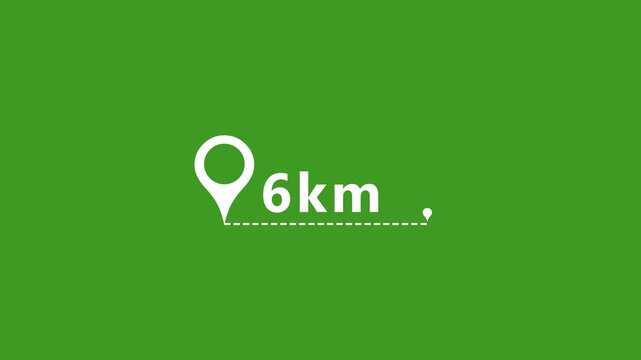 Location pin drop animation with distance marker minimalist gps map navigation loop gps marker distance tracking
