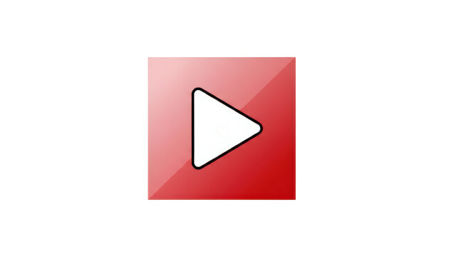 Red square play button icon with a white triangle arrow