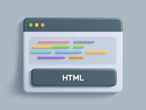 3d icon of an html code editor window