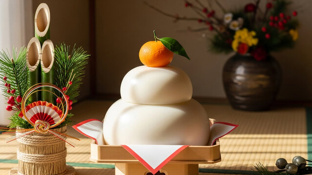 新春の飾り付けに欠かせない鏡餅
