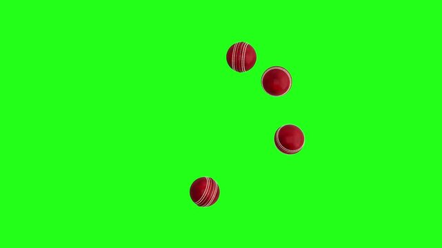 Cricket Balls Forming a Circular Loading Spinner, Seamless Loop 3D Render Animation on Green Screen