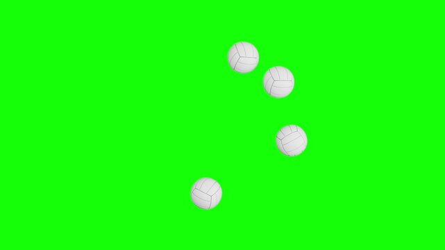 Generic Volleyball Balls Forming a Circular Loading Spinner, Seamless Loop 3D Render Animation on Green Screen