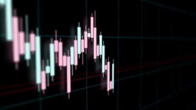 Chart candlestick downtrend crisis crash bankruptcy, low lost market stock trading trade loss negative, financial economy decay graph recession business decrease