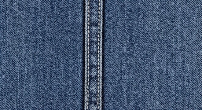 blue denim fabric texture with seam