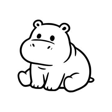 hippo sitting on the ground