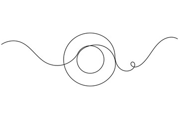 Obraz premium Continuous single line drawing of a Sun symbol minimalist monoline art planet astrology sign solar energy presentations and morning wellness on white background outline vector illustration