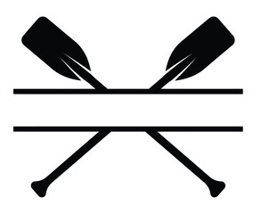 Crossed Oars Silhouette for Rowing, Boating, and Water Sports Design © Shahida