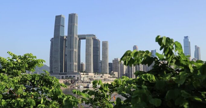 The Raffles City Chongqing landscape in Chongqing city, China	
