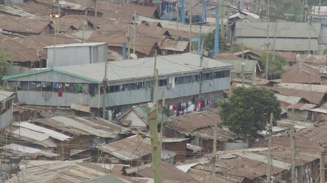 Ironsheet Houses and streets in Kibera Slum, Kenya, Africa 2