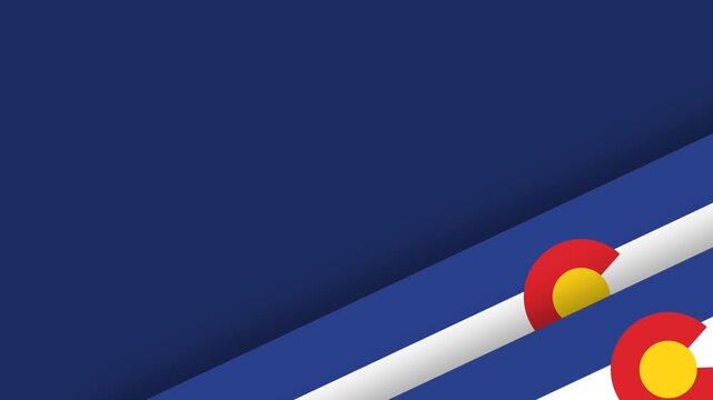 Colorado Day Abstract Background with Stylized State Flag Diagonal Stripes.