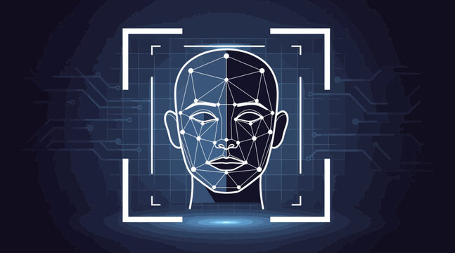 Facial recognition technology concept