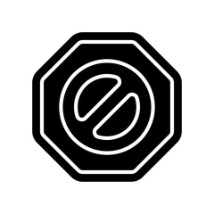 Fototapeta premium Stop Symbol Icon Glyph Black Style