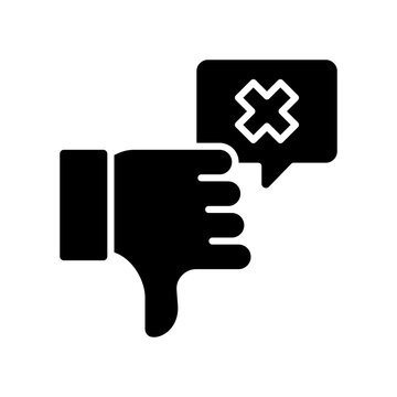 Disapproval Icon Glyph Black Style