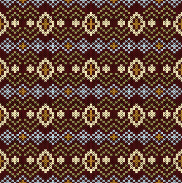 Cotton Argyle Knit Vector concept: Cozy geometric knit texture seamless pattern, soft rhombus pattern. Design for: fabric, rug, fashion, decor. I drew this by myself, it&rsquo;s not AI generated
