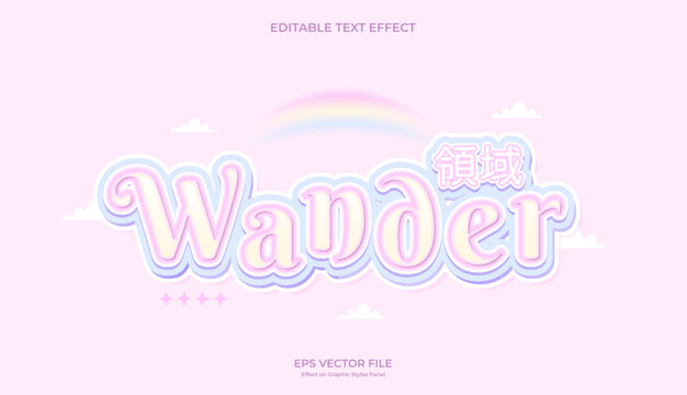 decorative wander realm editable text effect design