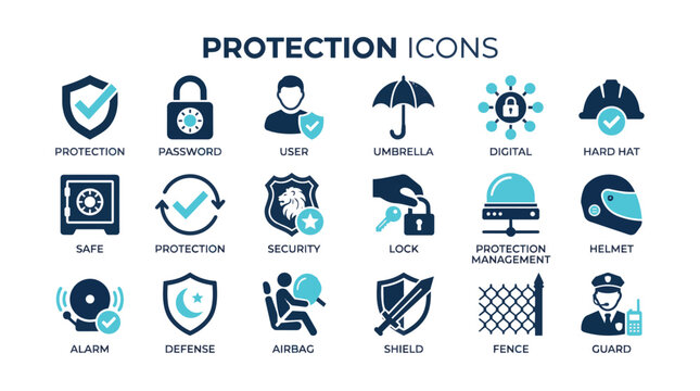 Modern Protection Icons Collection